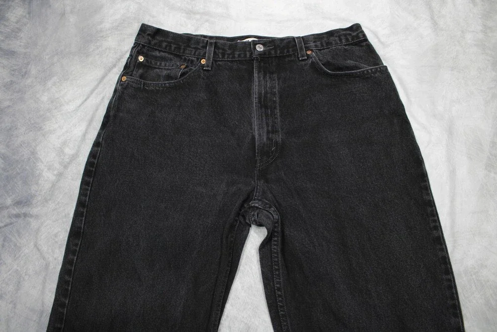 Levis 550 Jeans Mens 38x34 Black Denim Relaxed Fit Tapered Leg